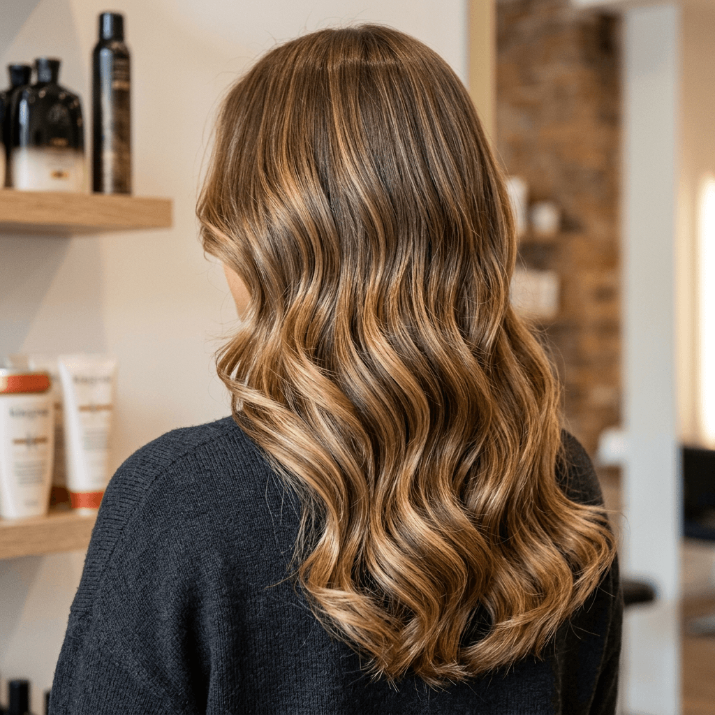 Soft honey balayage waves